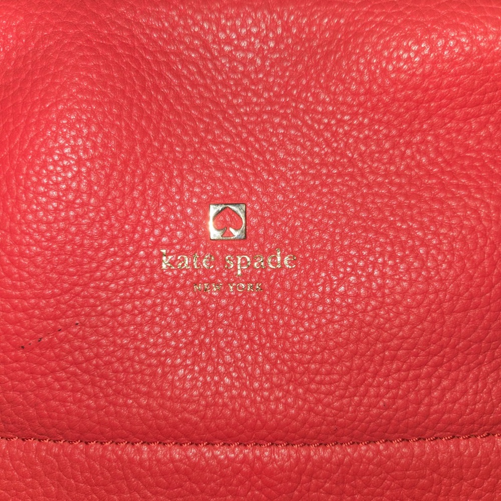 Kate Spade New York Red Pebbled Leather Crossbody Bag Adjustable Strap - Picture 2 of 10